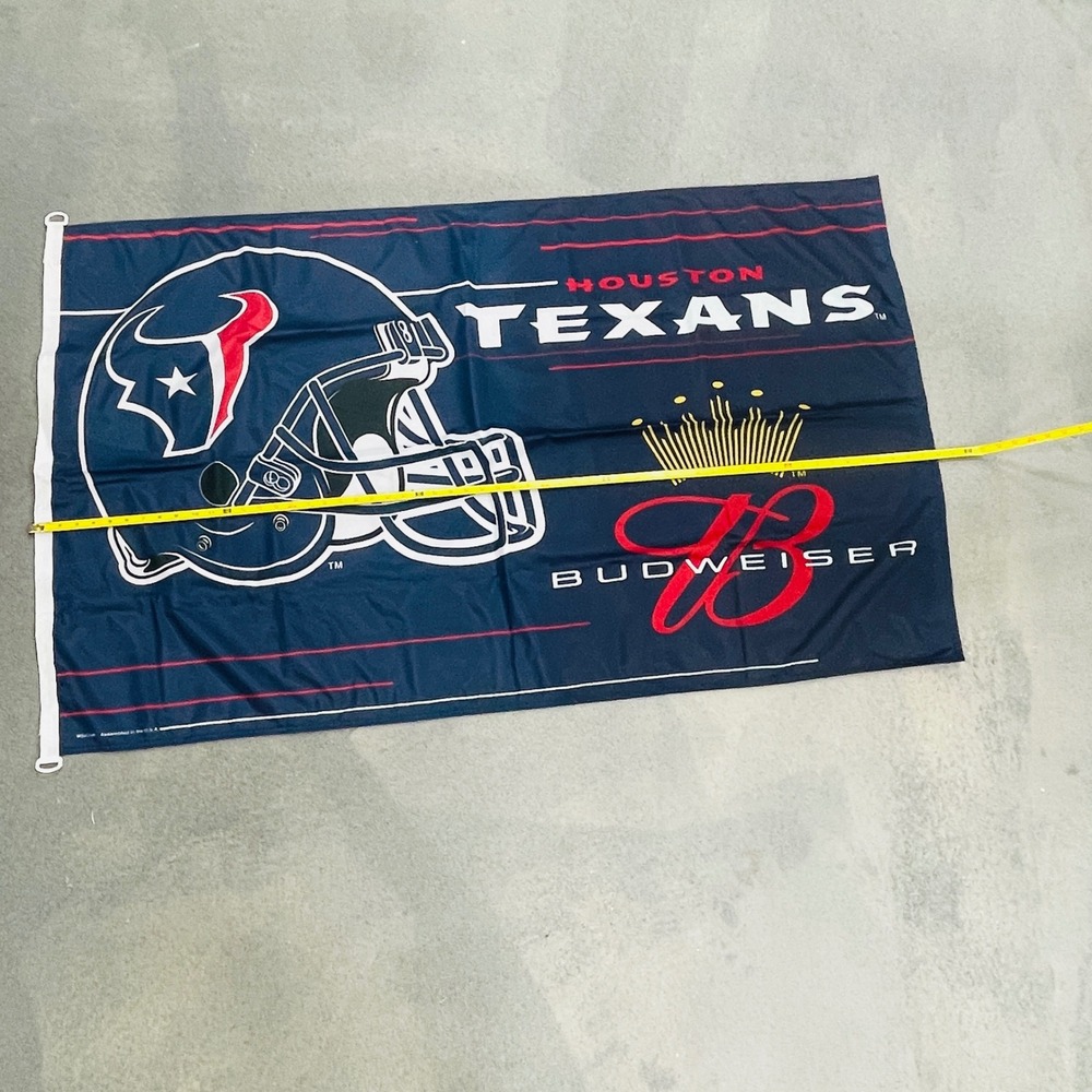 Houston Texans NFL Budweiser Flag 3x5 WinCraft Beer Banner Navy Blue Fan Cave
